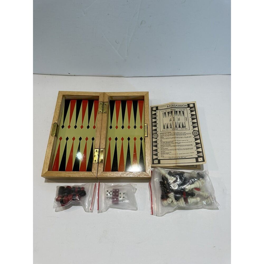 Classic Backgammon Set with Wooden Case